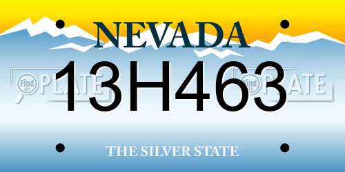13H463 Nevada License Plate