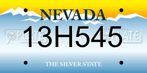 13H545 Nevada License Plate