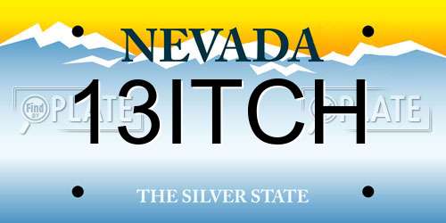 13ITCH Nevada License Plate