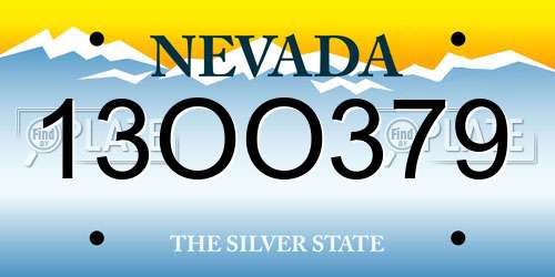 13OO379 Nevada License Plate