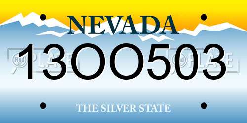 13OO503 Nevada License Plate