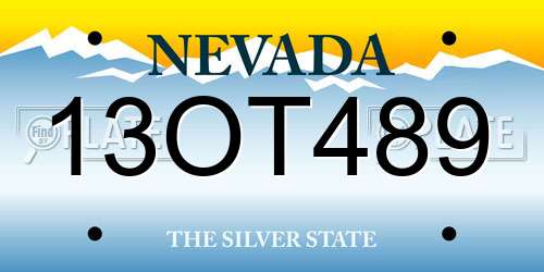 13OT489 Nevada License Plate