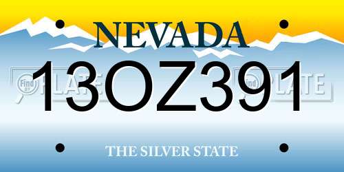 13OZ391 Nevada License Plate