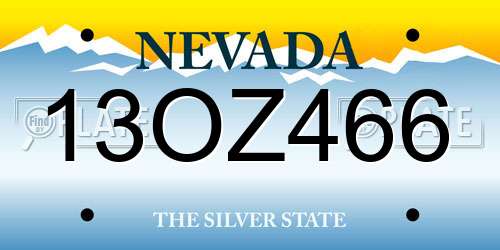 13OZ466 Nevada License Plate