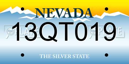 13QT019 Nevada License Plate