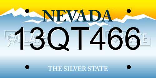 13QT466 Nevada License Plate