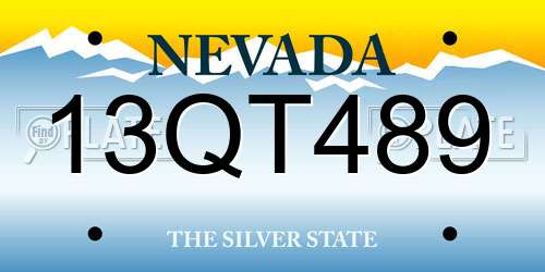 13QT489 Nevada License Plate