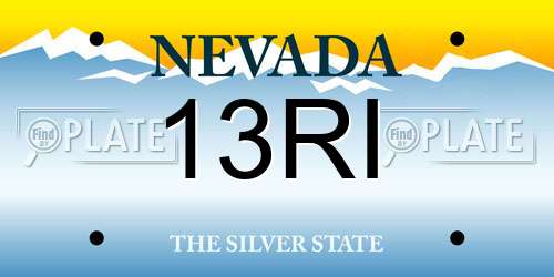13RI Nevada License Plate