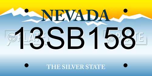 13SB158 Nevada License Plate