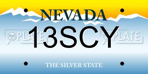 13SCY Nevada License Plate