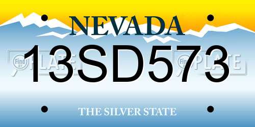 13SD573 Nevada License Plate