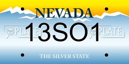 13SO1 Nevada License Plate