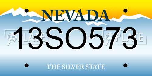 13SO573 Nevada License Plate