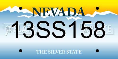 13SS158 Nevada License Plate
