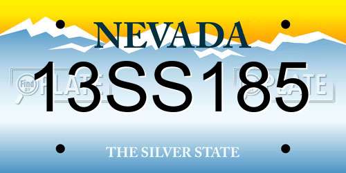 13SS185 Nevada License Plate