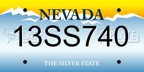 13SS740 Nevada License Plate