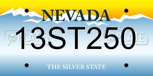 13ST250 Nevada License Plate