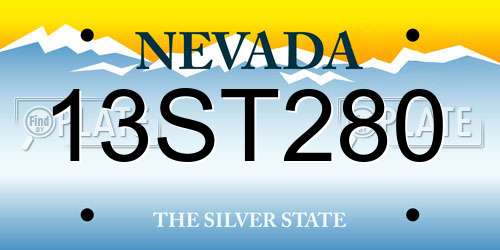 13ST280 Nevada License Plate