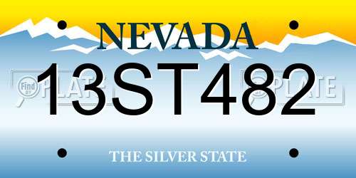 13ST482 Nevada License Plate