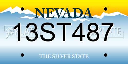 13ST487 Nevada License Plate