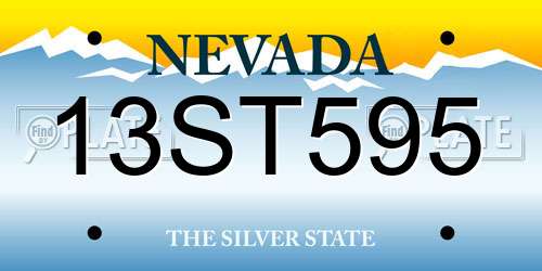 13ST595 Nevada License Plate