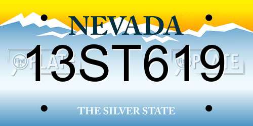 13ST619 Nevada License Plate