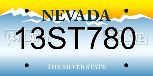13ST780 Nevada License Plate
