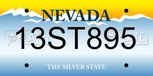 13ST895 Nevada License Plate