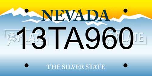 13TA960 Nevada License Plate