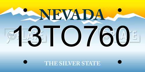 13TO760 Nevada License Plate
