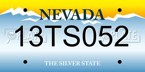 13TS052 Nevada License Plate