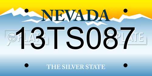 13TS087 Nevada License Plate