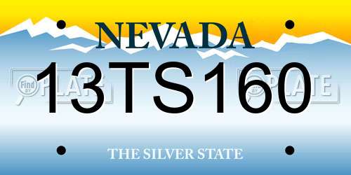 13TS160 Nevada License Plate