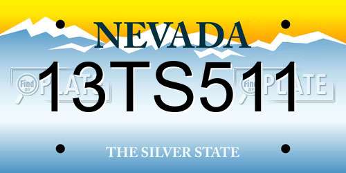 13TS511 Nevada License Plate