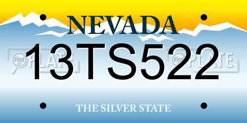 13TS522 Nevada License Plate