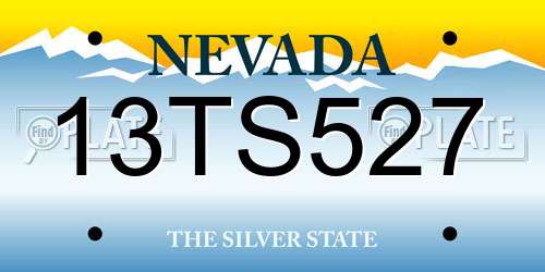 13TS527 Nevada License Plate