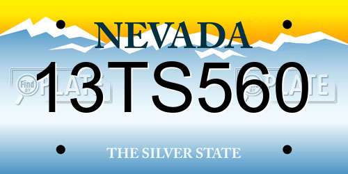 13TS560 Nevada License Plate