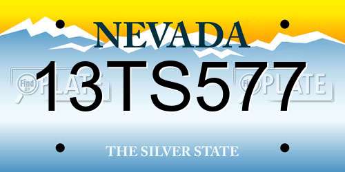 13TS577 Nevada License Plate