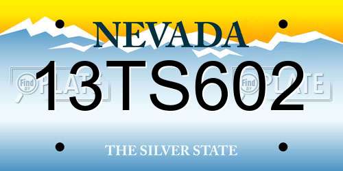 13TS602 Nevada License Plate