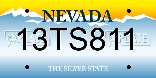 13TS811 Nevada License Plate