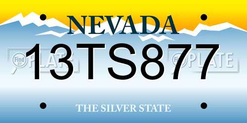 13TS877 Nevada License Plate