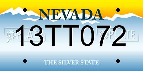 13TT072 Nevada License Plate