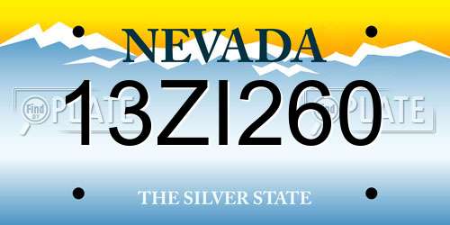 13ZI260 Nevada License Plate