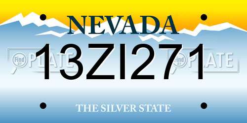 13ZI271 Nevada License Plate