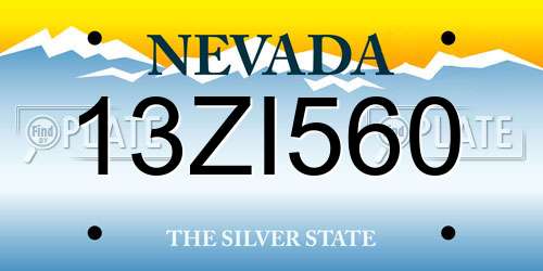13ZI560 Nevada License Plate