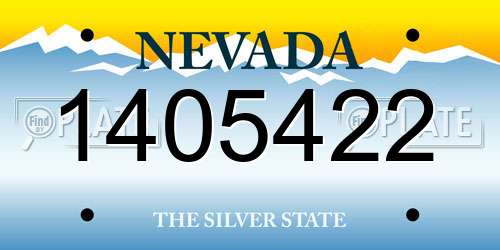 1405422 Nevada License Plate