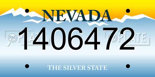 1406472 Nevada License Plate
