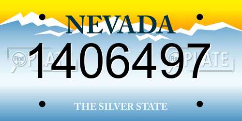 1406497 Nevada License Plate