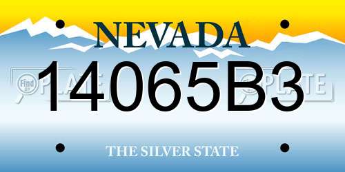 14065B3 Nevada License Plate