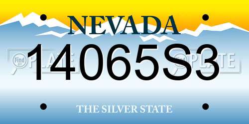 14065S3 Nevada License Plate